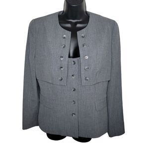 Etcetera Nwot gray military style blazer jacket size 10